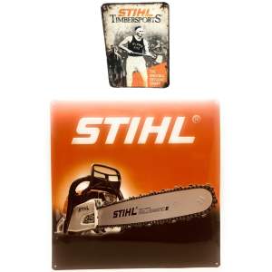 Stihl Schild Blechschild Werbeschild Motorsäge 3D...