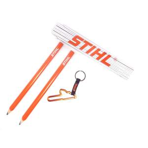 Stihl Zimmermannsbleistifte + Zollstock + Karabiner