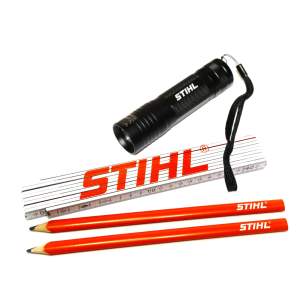 Stihl Zollstock + Zimmermannsbleistift +Taschenlampe LED