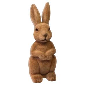 Osterhase beflockt, stehend, 24 cm, Velourhase, Deko-Hase