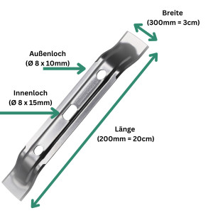 Grimsholm Mähmesser Kompatibel für Stihl und Viking iMow RMI 422 RMI 522 RMI 4 RMI 5 200mm