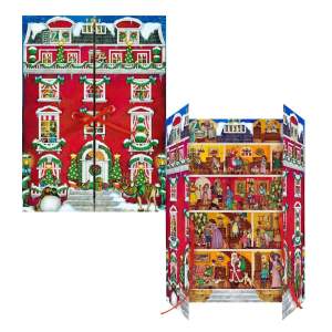 Vintage Stadthaus Adventskalender Wimmelbuch-Style,...