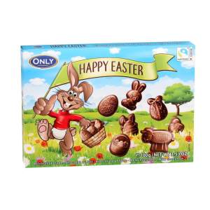 Ostern Happy Easter Milchschokolade Figuren 100g MHD...