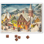 Nostalgischer Schoko-Adventskalender - Winterliches Dorf