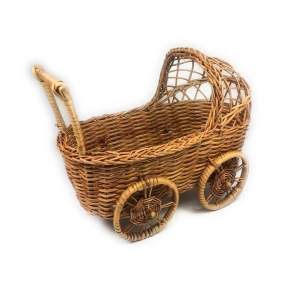 Baby Geschenk Geburt Stihl Schnuller Silikon 2 Stück & Puppenwagen Holz 18 cm