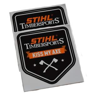 Stihl Aufkleber Timbersports 7,8 x 8,5 cm, 2 Stück