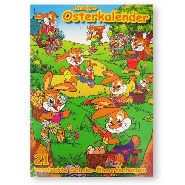 Lustiger Osterkalender Schokolade 90g Schokoladenkalender Ostern