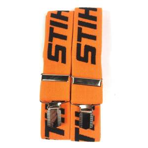 Stihl Hosenträger 2er Set mit Metallclips in Schwarz & Orange, Größe 130 cm